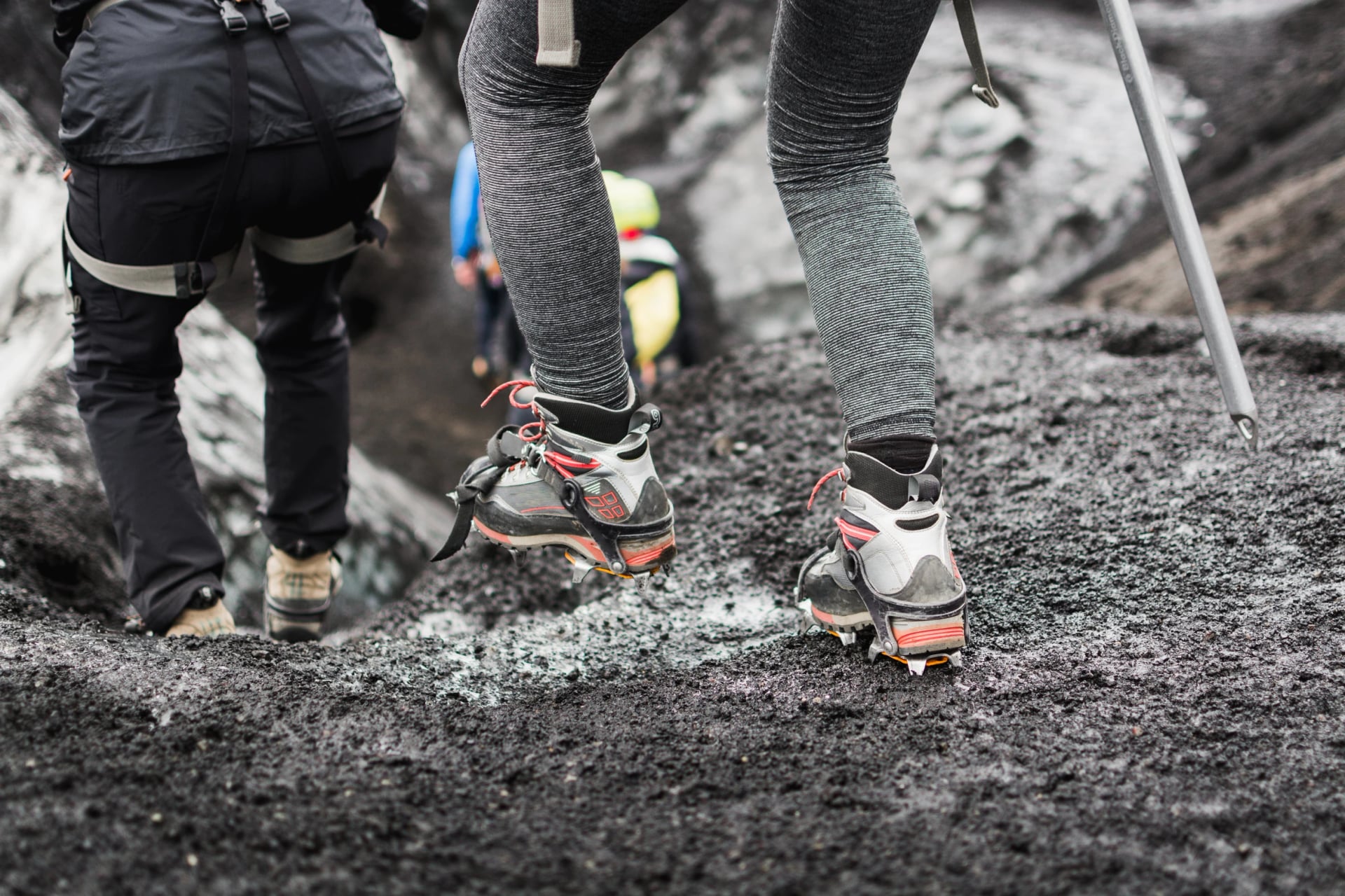 Group of tourists heading to the guided tour on the glacier, Iceland